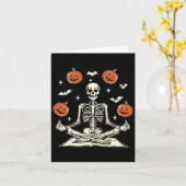 Anti Trump Skeleton Halloween Long Sleeve Karte (Gelbe Blume)