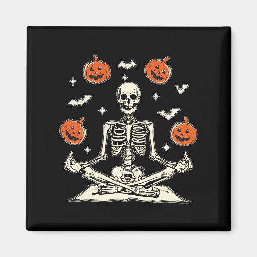 Anti Trump Skeleton Halloween Long Sleeve  Magnet (Vorne)