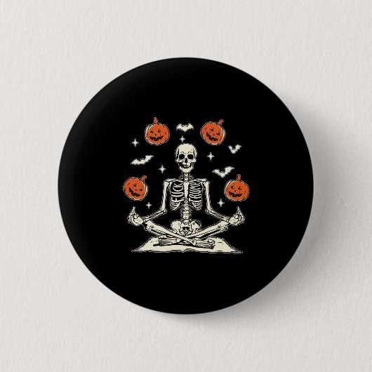 Anti-Trump-Skelett Halloween Langarmshirt Button (Vorderseite)