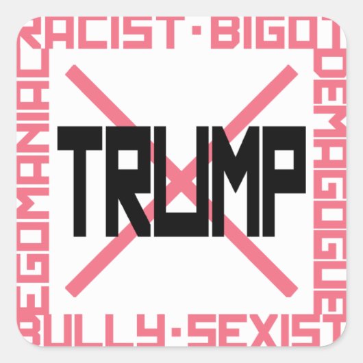 Anti-Trump Sq-Sticker Quadratischer Aufkleber (Vorderseite)
