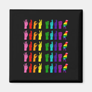 Anti Trump Subtle Sign Language ASL LGBTQ Pride 20 Magnet