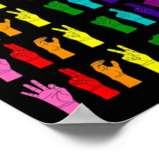 Anti Trump Subtle Sign Language ASL LGBTQ Pride 20 Poster (Ecke)