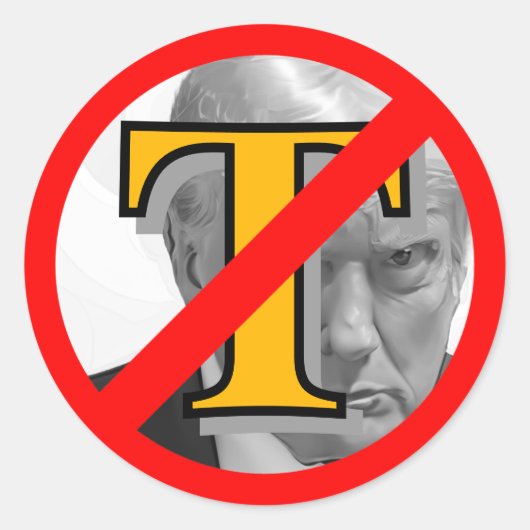 Anti-Trump-Symbol Runder Aufkleber (Vorderseite)