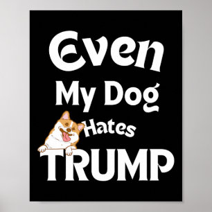 Anti Trump-T-Shirts Hund Hates Donald 3 Poster