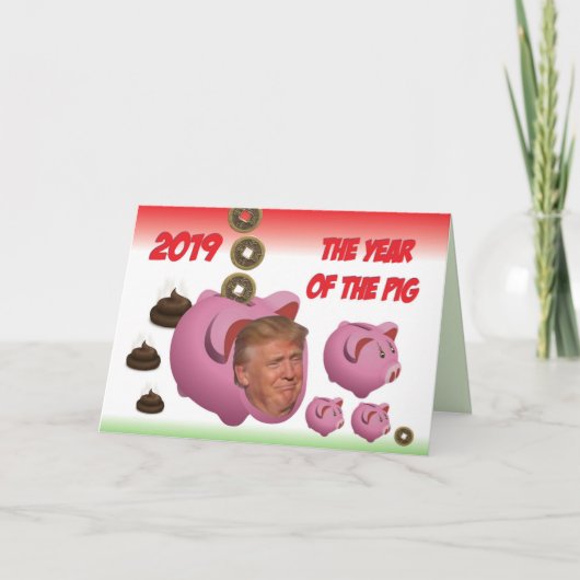 Anti Trump, - The year of the pig - 2019, Karte (Vorderseite)
