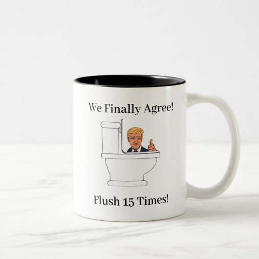 Anti-Trump-Toilettenspülung Spaß Zweifarbige Tasse (Rechts)