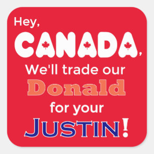 Anti Trump Trade Donald für Justin Sticker