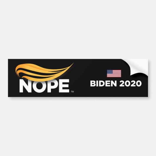 Anti-Trump, Trump Nope, Biden 2020 Autoaufkleber (Vorne)