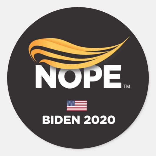 Anti Trump, Trump Nope, Biden 2020 Runder Aufkleber (Vorderseite)