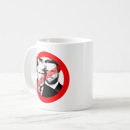 Anti Trump Vance Kaffeetasse (Vorderseite Links)