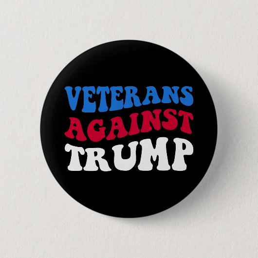 Anti-Trump - Veteranen gegen Trump II Button (Vorderseite)