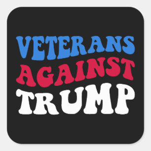 Anti-Trump - Veteranen gegen Trump II Quadratischer Aufkleber