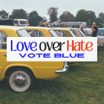 Anti Trump Wahlen 2024 Liebe über Hate-Abstimmung  Auto Magnet<br><div class="desc">"Choose Liebe Over Hate: 2024 Election Edition" Dieser Stoßfängermagnet verkündet mutig "Liebe over Hate,  vote blue" mit einer leistungsstarken Grafik,  die "No Trump" symbolisiert. Förderung eines Votums für Liebe und Frieden durch Unterstützung aller Kandidaten außer Trump bei den bevorstehenden Wahlen im Jahr 2024.</div>