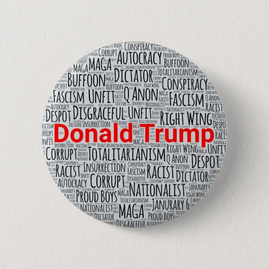 Anti-Trump-Word-Cloud Button (Vorderseite)