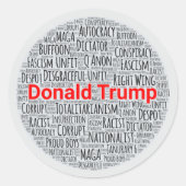 Anti-Trump-Word-Cloud Runder Aufkleber (Vorderseite)