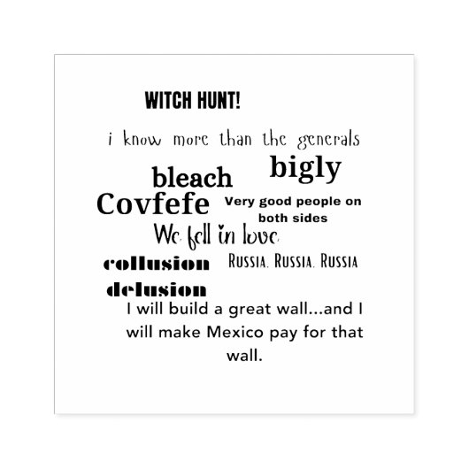 Anti Trump Word Cloud Typografie Gummistempel (Prägung)