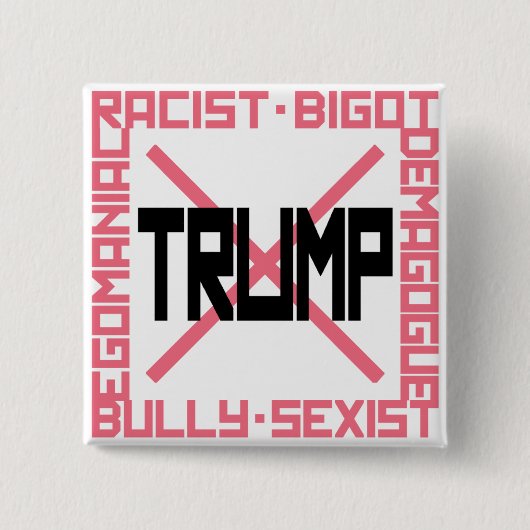 Anti-Trumpf rosa Knopf Button (Vorderseite)