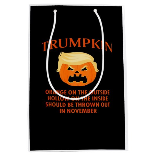 Anti Trumpkin Funny Halloween Mittlere Geschenktüte (Vorderseite)