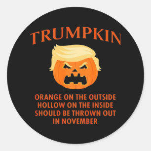 Anti Trumpkin Funny Halloween Runder Aufkleber