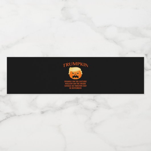 Anti Trumpkin Funny Halloween Wasserflaschenetikett (Einzelnes Label)