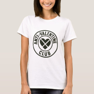 Anti-Valentine Club – Gebrochenes Herz Emblem T-Shirt