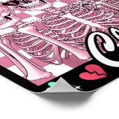 Anti Valentine Club Skeleton Funny Single Valentin Poster (Ecke)