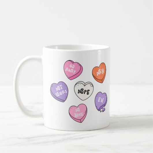 Anti-Valentine Heart Candy Kaffeetasse (Links)