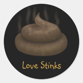 Anti-Valentine: Liebe ist nur ein Haufen Mist Runder Aufkleber