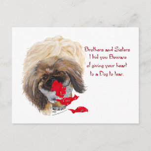 Anti Valentine Pekinese Feiertagspostkarte