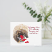 Anti Valentine Pekingese Feiertagspostkarte (Stehend Vorderseite)