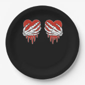 Anti Valentine Skeleton Hands Herz Goth Pappteller (Vorderseite)