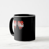 Anti Valentine Skeleton Hands Herz Goth Tasse (Vorderseite Links)