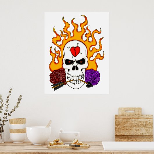 Anti Valentine Skull Poster (Küche)