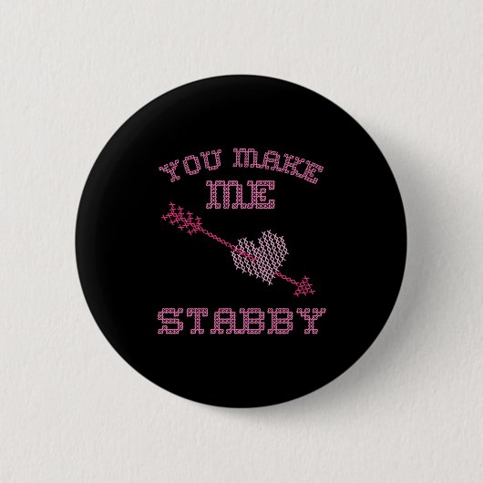 Anti Valentine Ugly Valentines Day Feeling Stabby Button (Vorderseite)