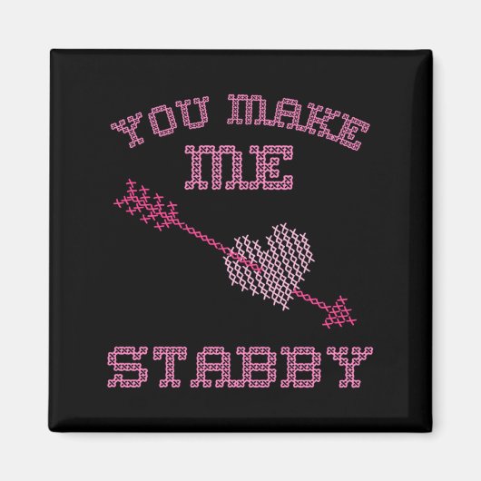 Anti Valentine Ugly Valentines Day Feeling Stabby Magnet (Vorne)