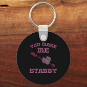 Anti Valentine Ugly Valentines Day Feeling Stabby Schlüsselanhänger (Vorderseite)
