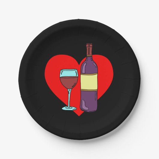 Anti Valentine Wein Trinken Party Teller (Vorderseite)