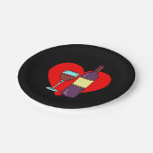 Anti Valentine Wein Trinken Party Teller (Schrägansicht)