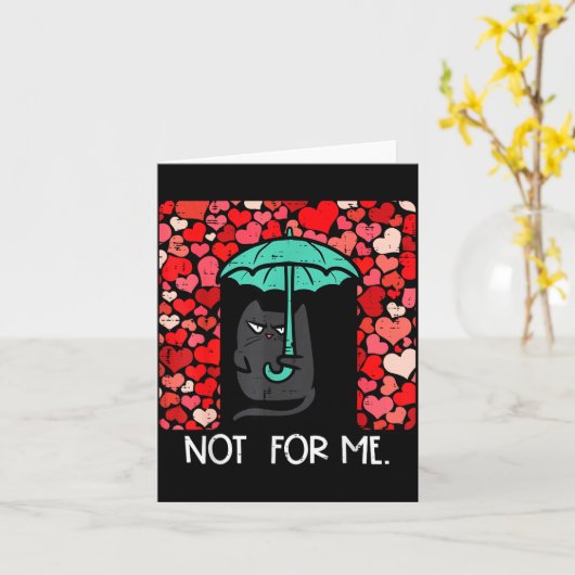 Anti Valentines Day Cat Not For Me Funny Women Gir Karte (Gelbe Blume)