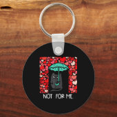 Anti Valentines Day Cat Not For Me Funny Women Gir Schlüsselanhänger (Vorderseite)