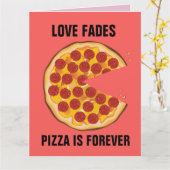 ANTI-VALENTINE'S DAY FUNNY PIZZA GREETING CARD KARTE (Gelbe Blume)