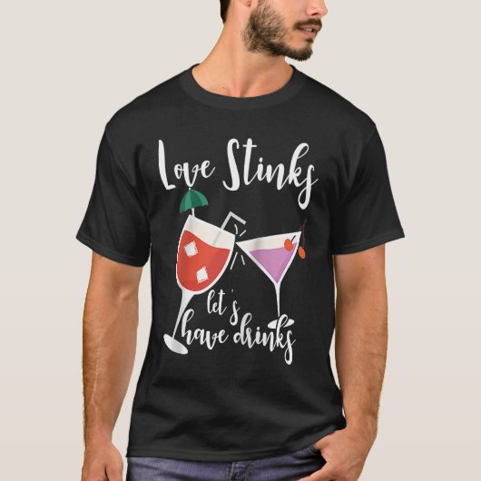 Anti Valentine's Day Single And Happy Valentines D T-Shirt (Vorderseite)