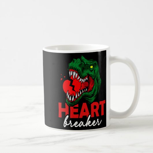 Anti Valentines Day Single Heart Breaker T Rex Di Kaffeetasse (Rechts)