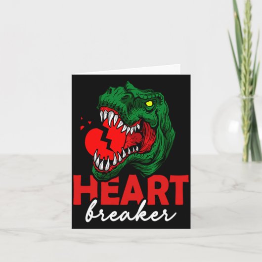 Anti Valentines Day Single Heart Breaker T Rex Di Karte (Vorderseite)