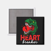 Anti Valentines Day Single Heart Breaker T Rex Di  Magnet (Vorderseite/Rückseite)
