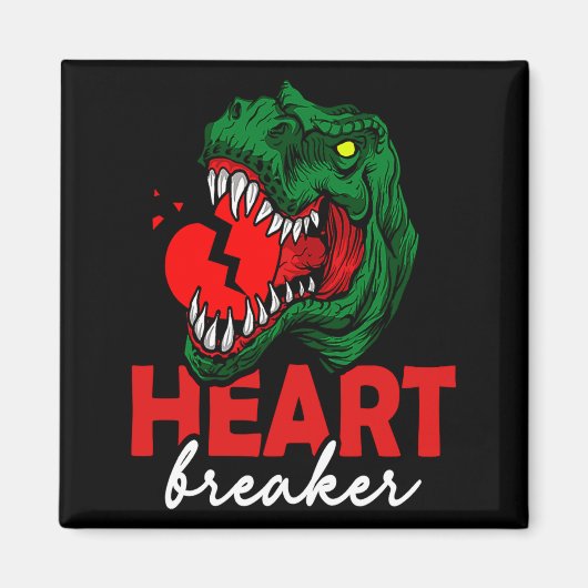 Anti Valentines Day Single Heart Breaker T Rex Di Magnet (Vorne)