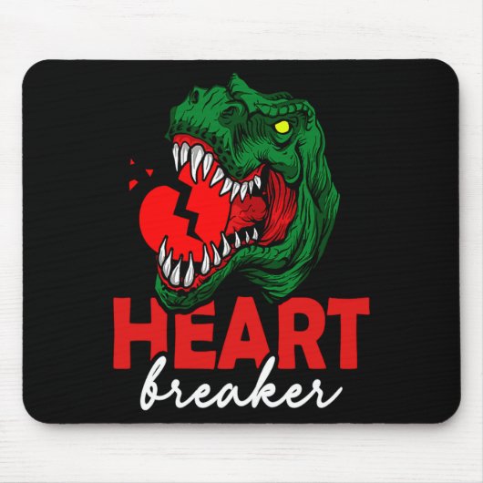Anti Valentines Day Single Heart Breaker T Rex Di Mousepad (Vorne)