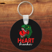 Anti Valentines Day Single Heart Breaker T Rex Di Schlüsselanhänger (Vorderseite)