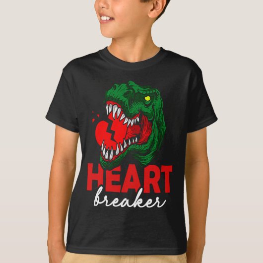 Anti Valentines Day Single Heart Breaker T Rex Di T-Shirt (Vorderseite)