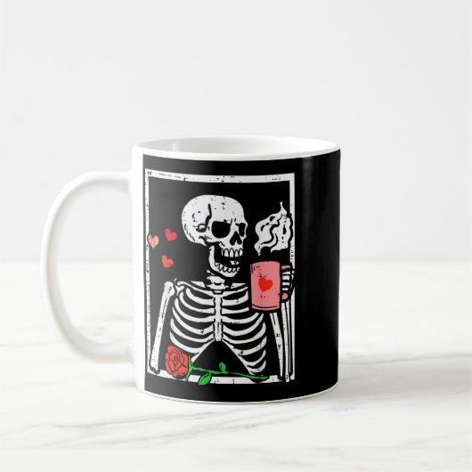 Anti Valentines Day Skeleton Coffee Funny Men Wome Kaffeetasse (Links)